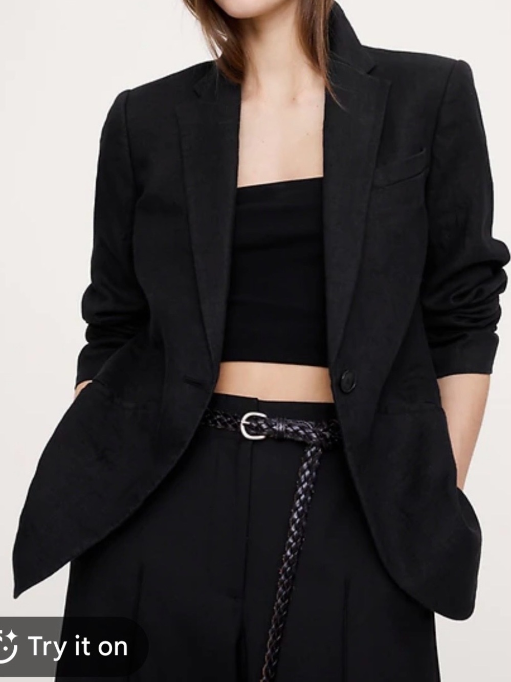 Talbots Black Single-Button Tailored Blazer